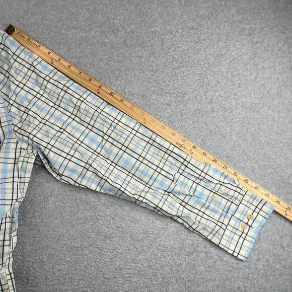 Nautica Cool Breeze Blue Plaid Shirt Pocket Button Up Long Sleeve Mens New NWT - Picture 12 of 13